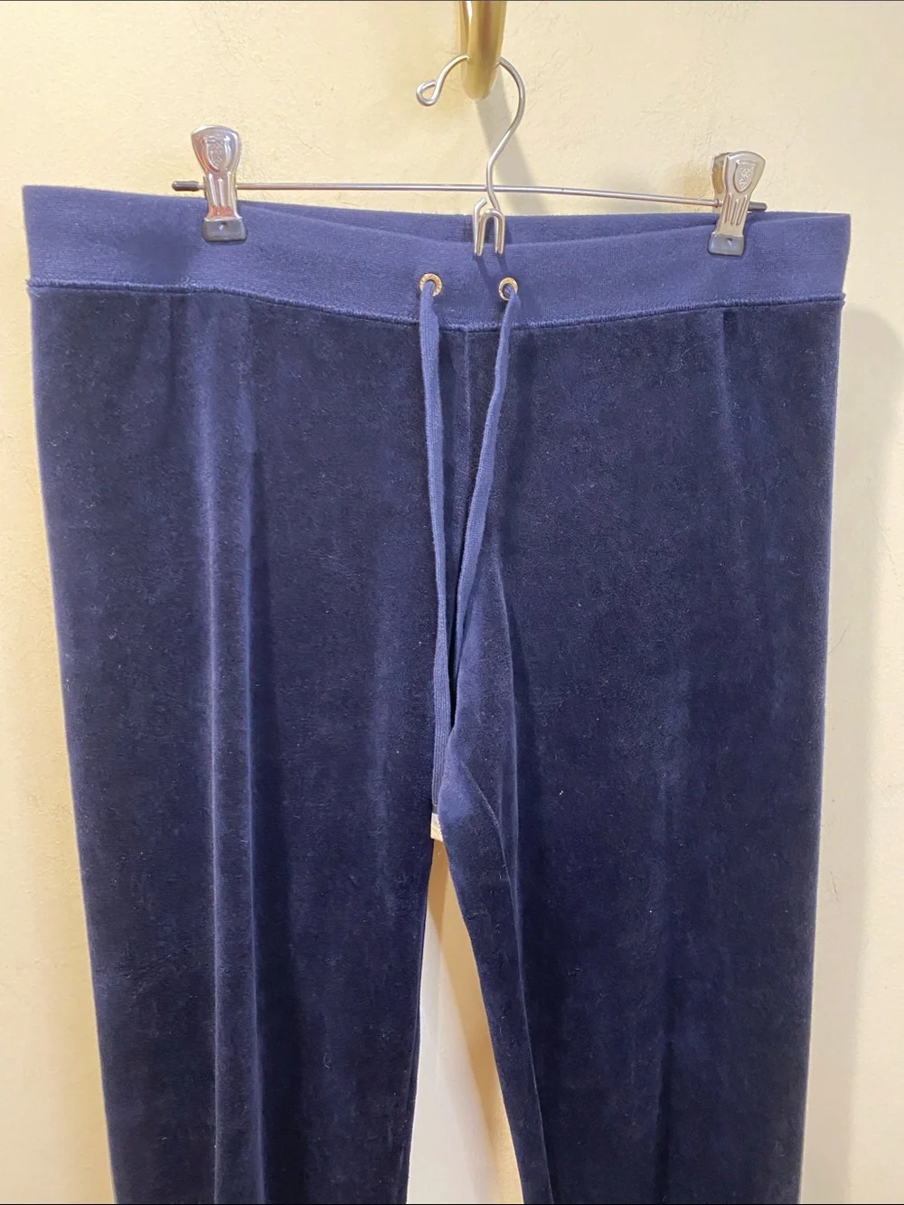 Juicy Couture Navy Velour Drawstring Joggers With Pockets Size M